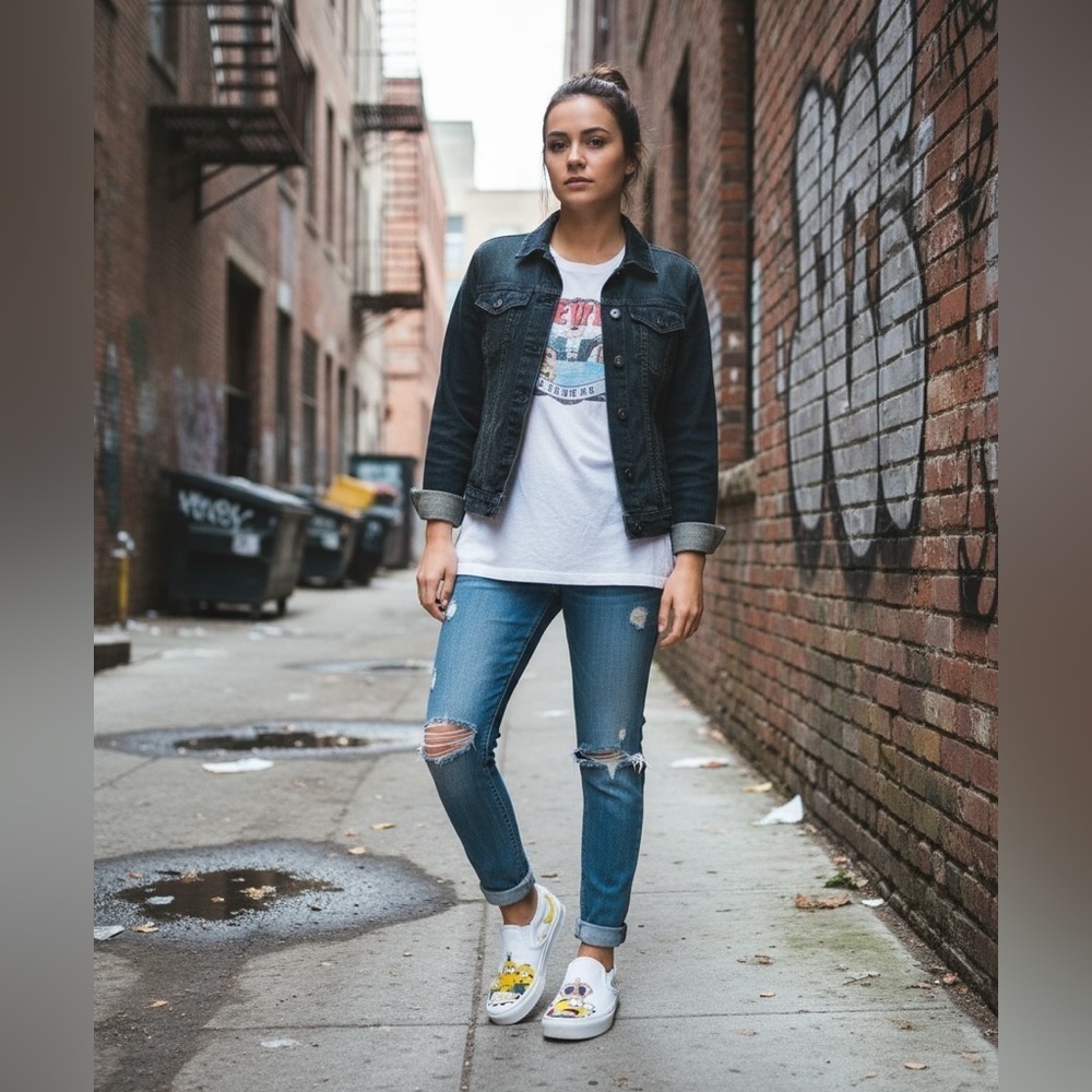 Vans Custom Hand - Painted Slip - on shoes Featuring Minions From Movie